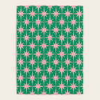 Midcentury Modern Atomic Age Starburst Pattern in Pink and Christmas Green Poster Gallery Image 4