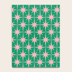 Midcentury Modern Atomic Age Starburst Pattern in Pink and Christmas Green Notebook Gallery Image 4