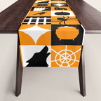 Geometric halloween mosaic pattern Table Runner Gallery Image 1