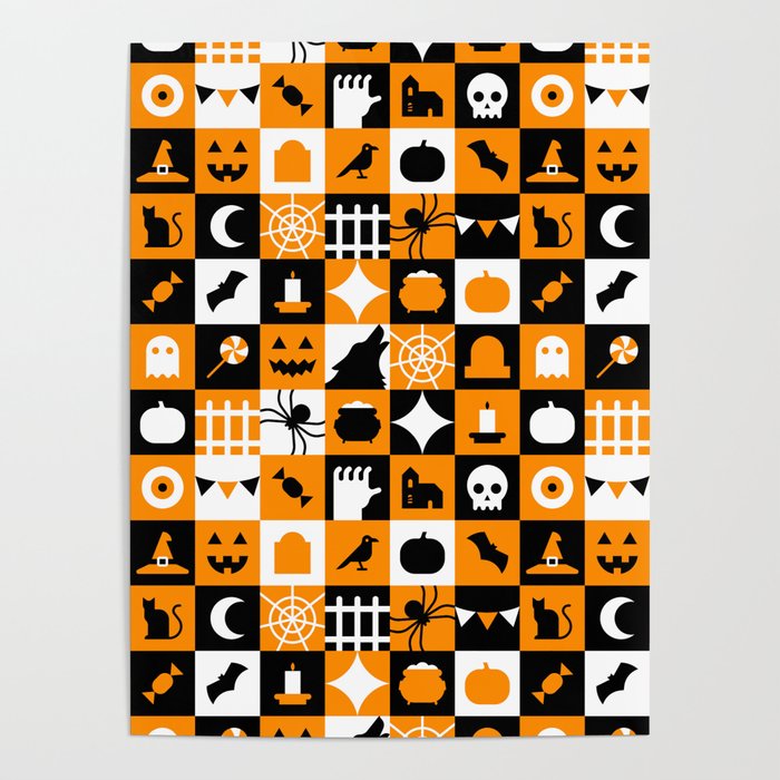 Geometric halloween mosaic pattern Poster Gallery Image 4