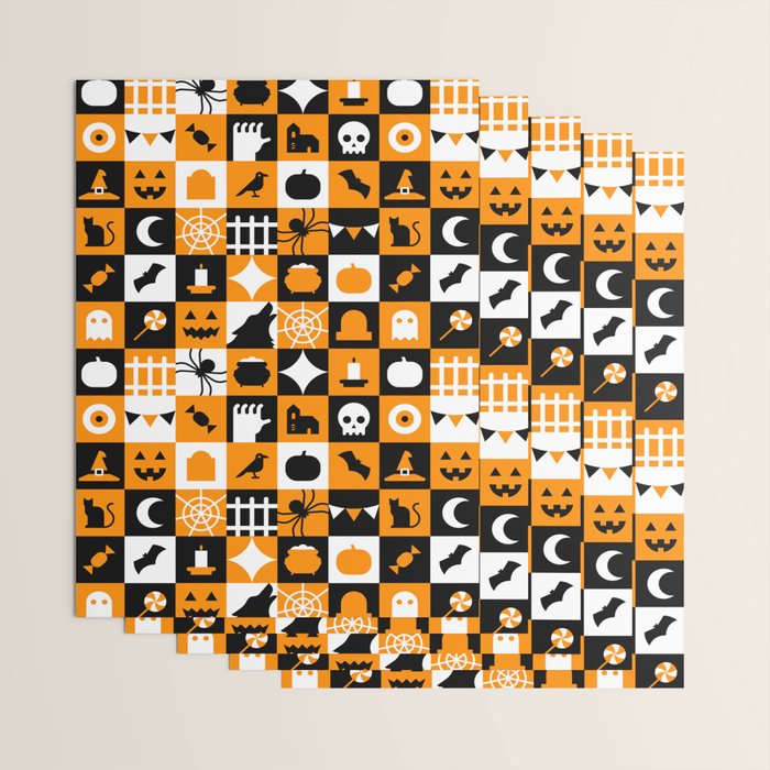 Geometric halloween mosaic pattern Wrapping Paper Gallery Image 3