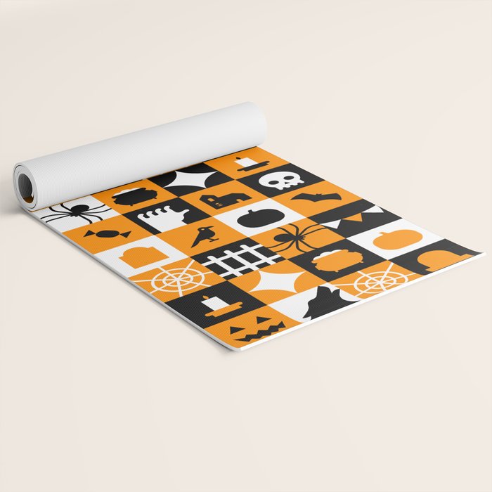 Geometric halloween mosaic pattern Yoga Mat Gallery Image 2