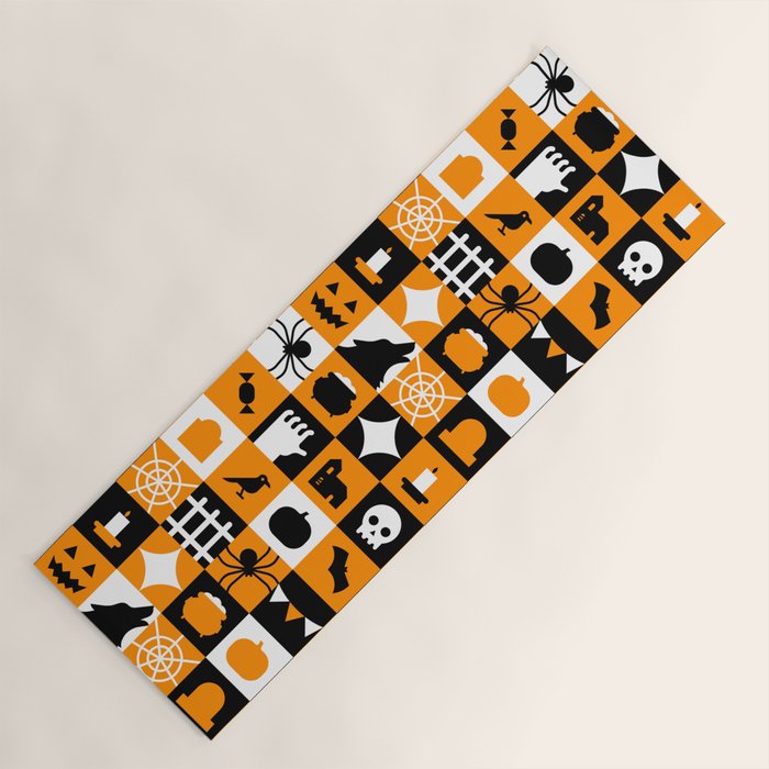 Geometric halloween mosaic pattern Yoga Mat Gallery Image 1