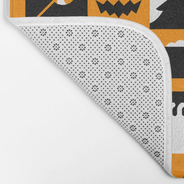 Geometric halloween mosaic pattern Bath Mat Gallery Image 2