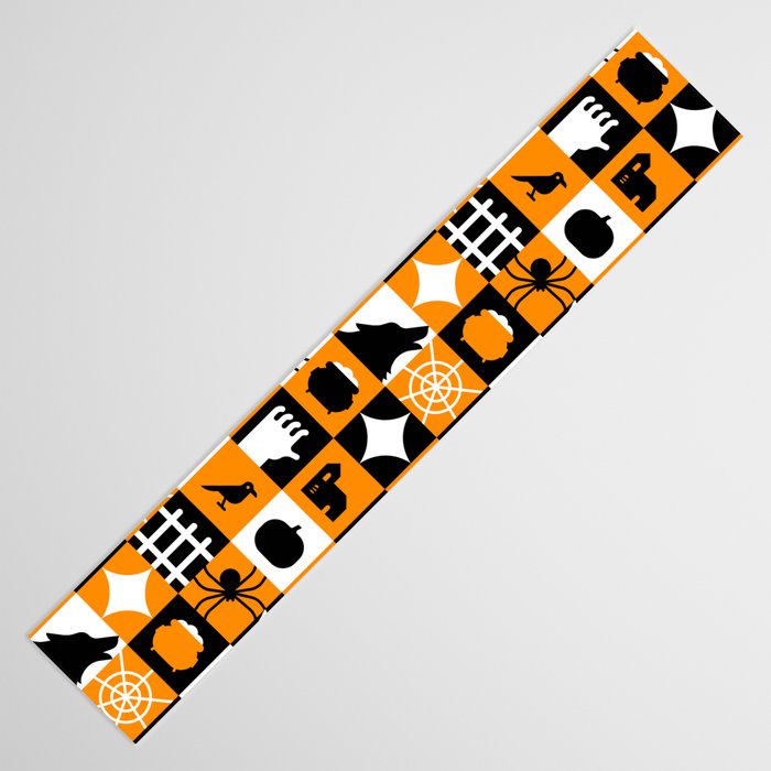 Geometric halloween mosaic pattern Table Runner Gallery Image 3