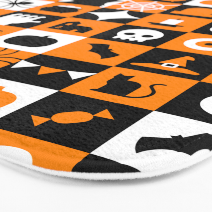 Geometric halloween mosaic pattern Bath Mat Gallery Image 3