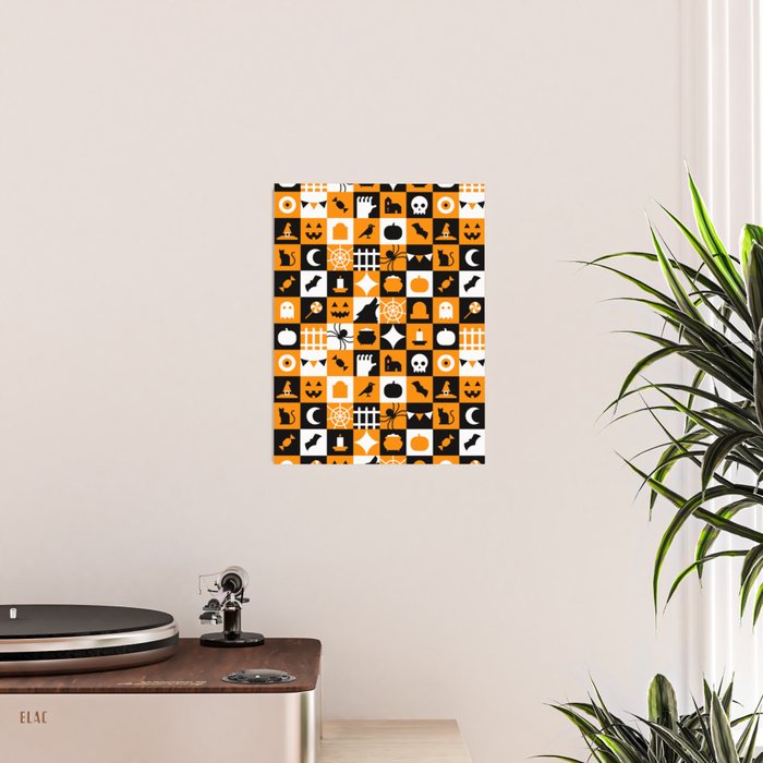 Geometric halloween mosaic pattern Poster Gallery Image 2