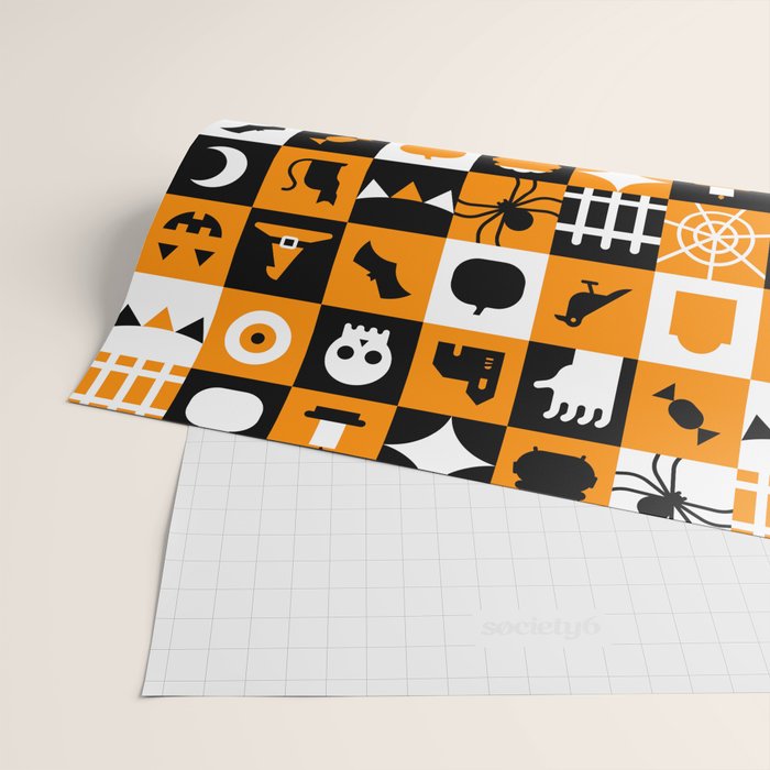 Geometric halloween mosaic pattern Wrapping Paper Gallery Image 2