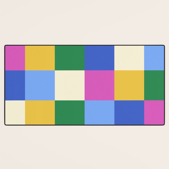 Bold Colorful Checks Pattern - Large XVI Desk Mat Gallery Image 3