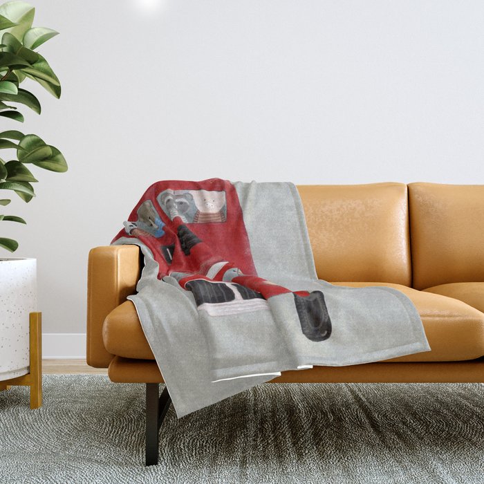 the little big red bus Throw Blanket Gallery Image 1