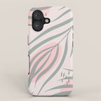 Pastel pink abstract leaf pattern iPhone Case Gallery Image 1