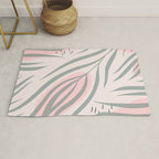 Pastel pink abstract leaf pattern Rug Gallery Image 1