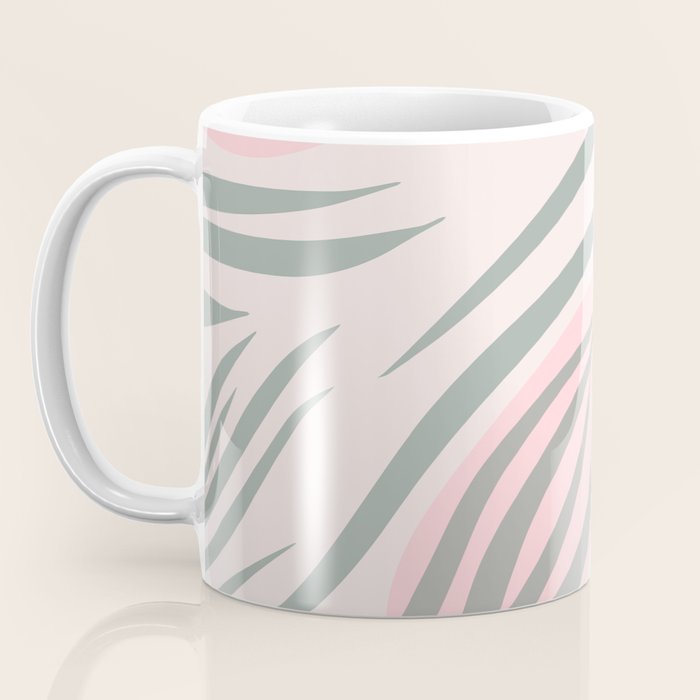 Pastel pink abstract leaf pattern Coffee Mug Gallery Image 3