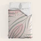 Pastel pink abstract leaf pattern Comforter Gallery Image 6