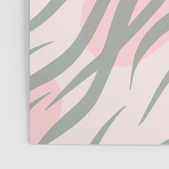 Pastel pink abstract leaf pattern Poster Gallery Image 3