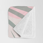 Pastel pink abstract leaf pattern Throw Blanket Gallery Image 3
