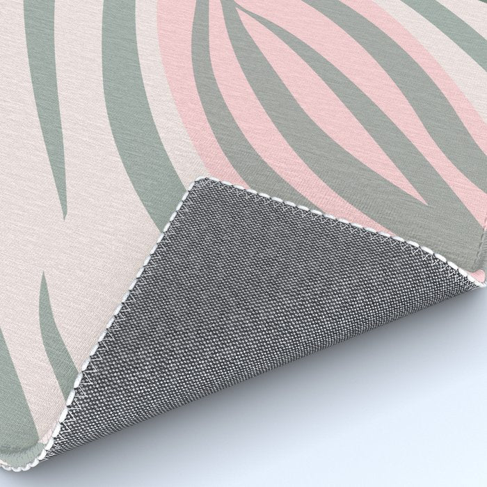 Pastel pink abstract leaf pattern Rug Gallery Image 4