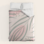 Pastel pink abstract leaf pattern Duvet Cover Gallery Image 6