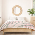 Pastel pink abstract leaf pattern Duvet Cover Gallery Image 3
