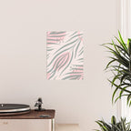 Pastel pink abstract leaf pattern Poster Gallery Image 2