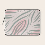Pastel pink abstract leaf pattern Laptop Sleeve Gallery Image 1