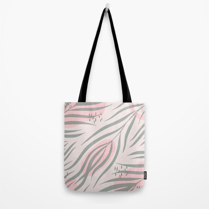 Pastel pink abstract leaf pattern Tote Bag Gallery Image 2