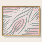 Pastel pink abstract leaf pattern Serving Tray Gallery Image 1