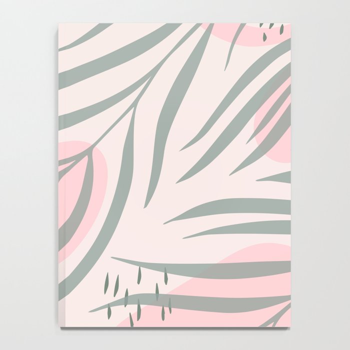 Pastel pink abstract leaf pattern Notebook Gallery Image 4