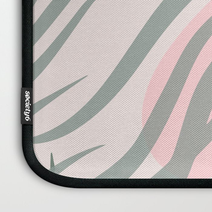 Pastel pink abstract leaf pattern Laptop Sleeve Gallery Image 3