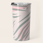 Pastel pink abstract leaf pattern Travel Mug Gallery Image 3