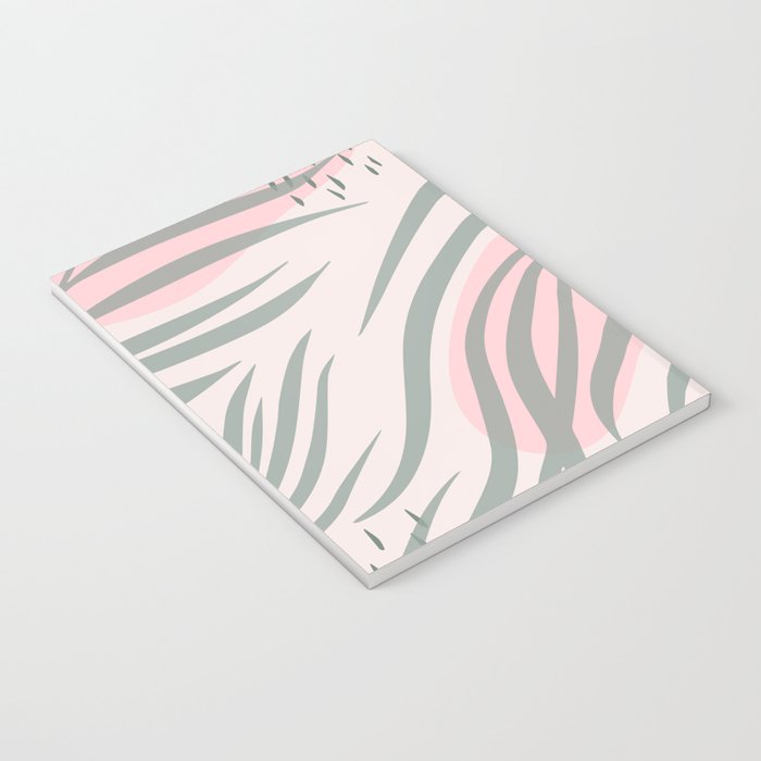 Pastel pink abstract leaf pattern Notebook Gallery Image 3