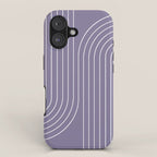 Minimal Line Curvature XXIII Lavender Purple Mid Century Modern Arch Abstract iPhone Case Gallery Image 1