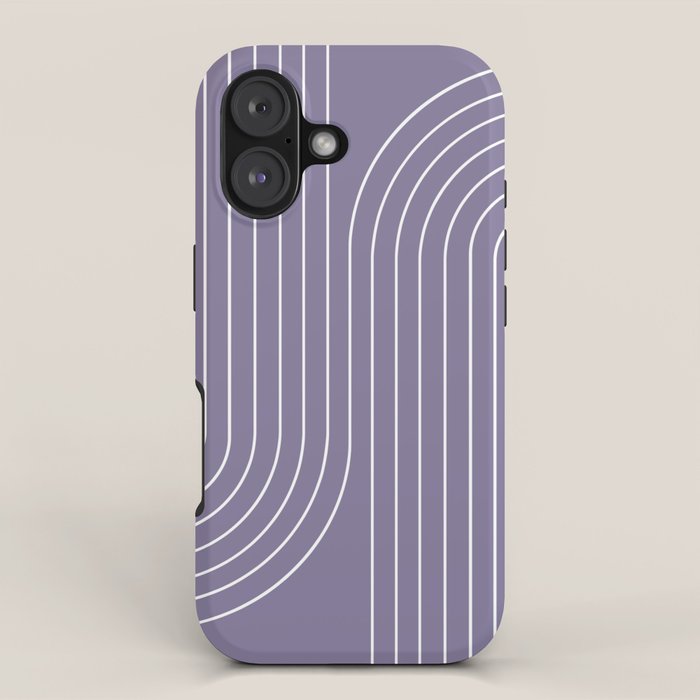 Minimal Line Curvature XXIII Lavender Purple Mid Century Modern Arch Abstract iPhone Case Gallery Image 1