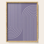 Minimal Line Curvature XXIII Lavender Purple Mid Century Modern Arch Abstract Serving Tray Gallery Image 1