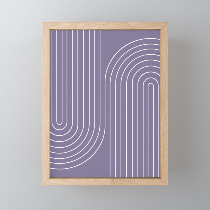 Minimal Line Curvature XXIII Lavender Purple Mid Century Modern Arch Abstract Mini Art Print Gallery Image 1