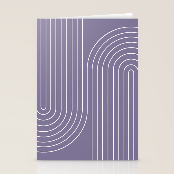 Minimal Line Curvature XXIII Lavender Purple Mid Century Modern Arch Abstract Stationery Card Gallery Image 2