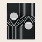 Mid Century Modern Geometric 109 in Black and White (Rainbow and Sun Abstraction) Notebook Gallery Image 4