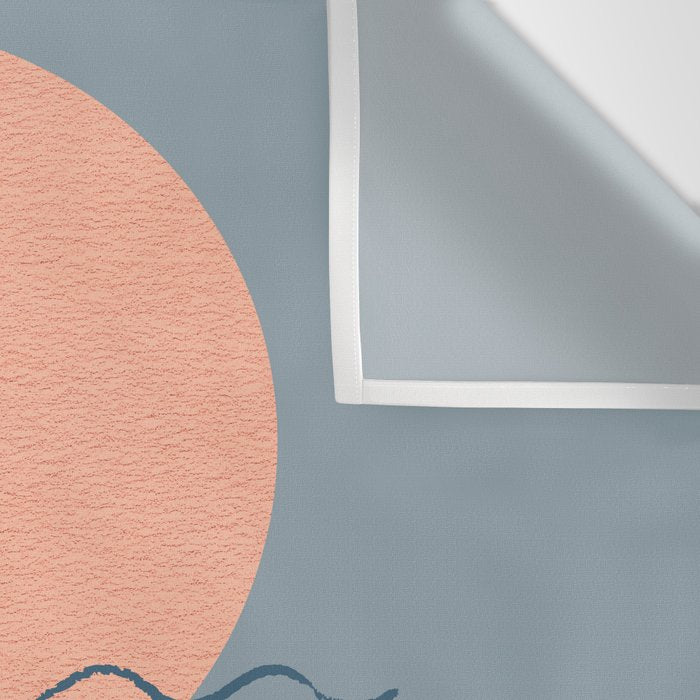 Ocean Wave Sun Blue - Mid Century Modern Wall Tapestry Gallery Image 3