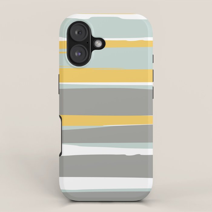 Stripe Abstract, Sun and Beach, Yellow, Pale, Aqua Blue and Gray iPhone Case Gallery Image 1