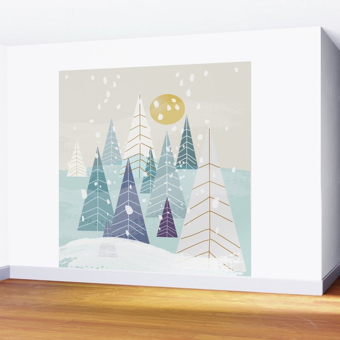 Winter Landscape Wall Mural Gallery Image 2