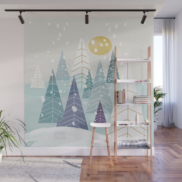 Winter Landscape Wall Mural Gallery Image 1
