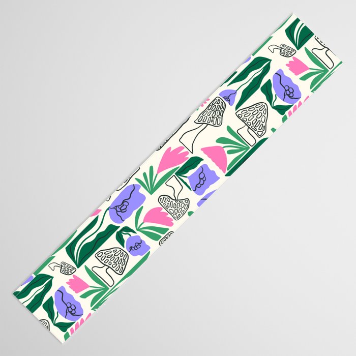 Spring Morels and Flowers Pattern Table Runner Gallery Image 3