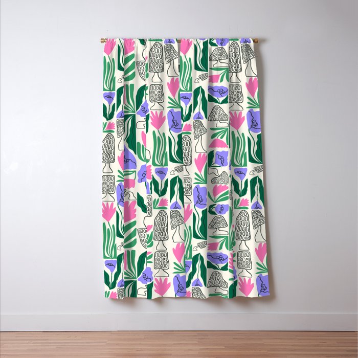 Spring Morels and Flowers Pattern Window Curtain Gallery Image 3