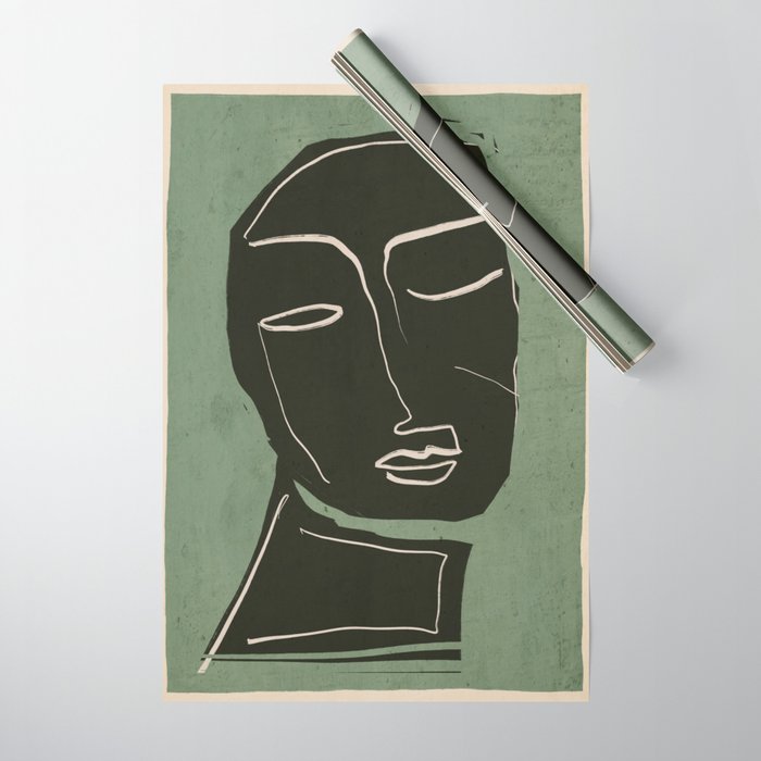 Minimal Abstract Art Face 2 Wrapping Paper Gallery Image 1