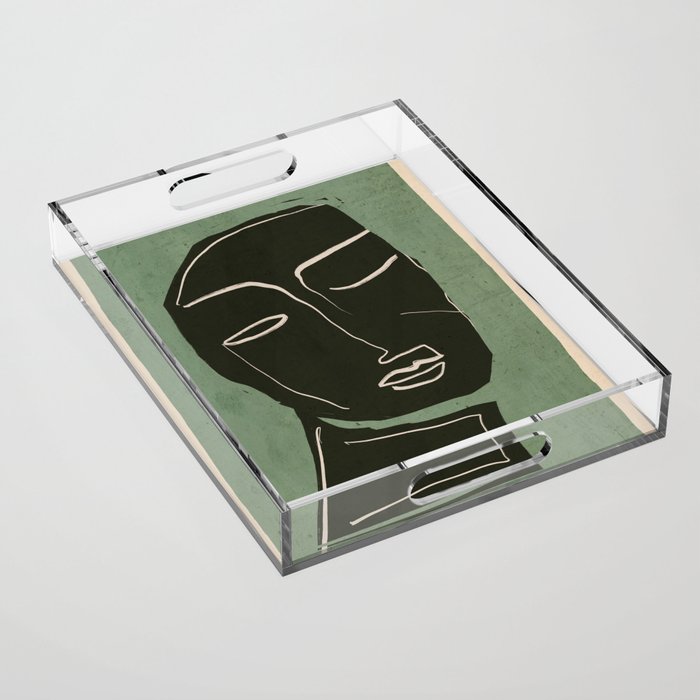 Minimal Abstract Art Face 2 Acrylic Tray Gallery Image 1