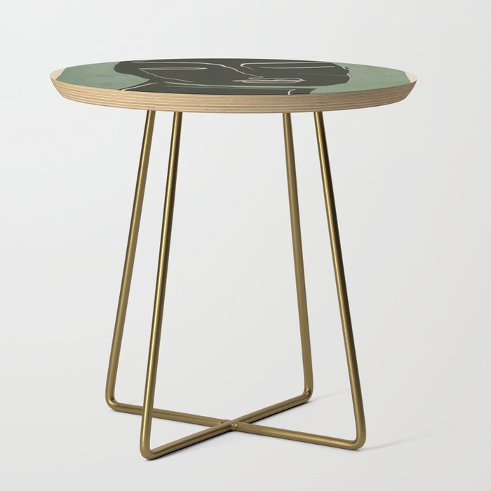 Minimal Abstract Art Face 2 Side Table Gallery Image 1