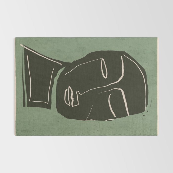 Minimal Abstract Art Face 2 Rug Gallery Image 2