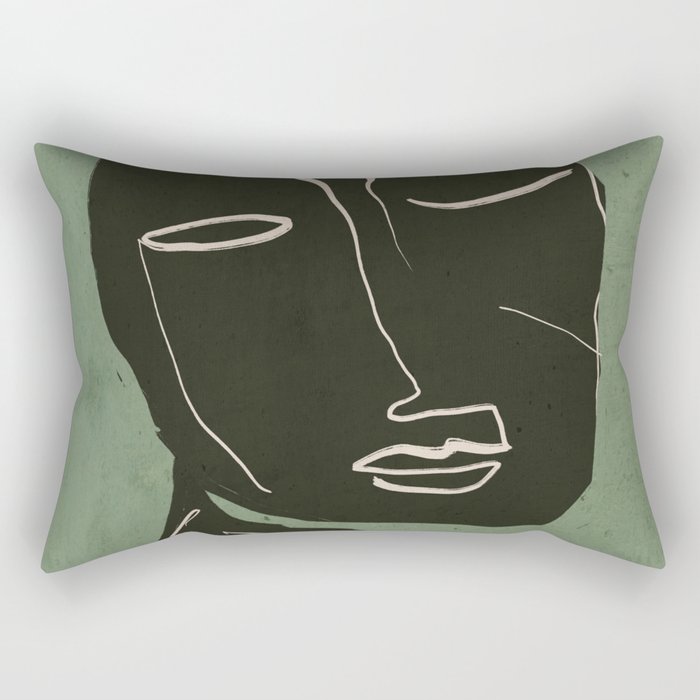Minimal Abstract Art Face 2 Rectangular Pillow Gallery Image 1