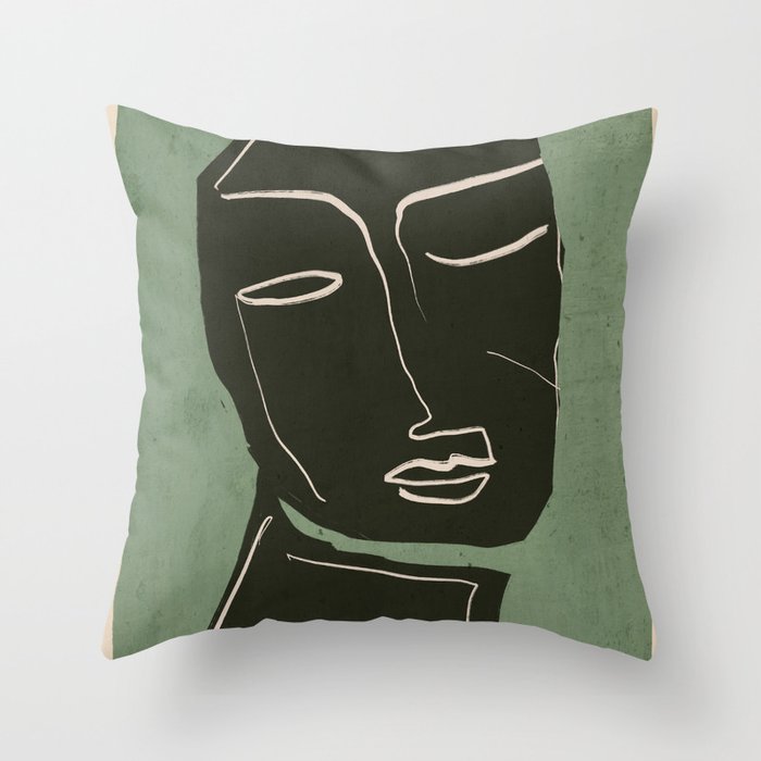 Minimal Abstract Art Face 2 Throw Pillow Gallery Image 6