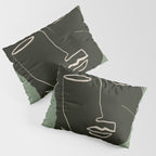 Minimal Abstract Art Face 2 Pillow Sham Gallery Image 3